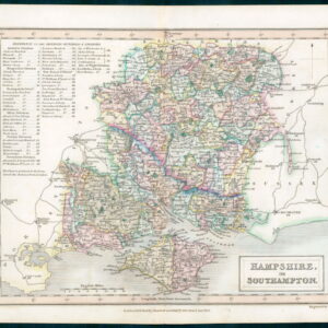 1831 Original Antique Map HAMPSHIRE OR SOUTHAMPTON by Chapman Hall