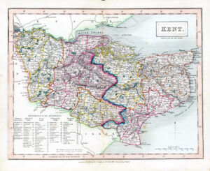 1830 Original Antique Map of the county of KENT by Chapman Hall