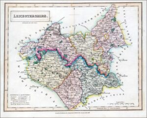 1831 Original Antique Map of the county of LEICESTERSHIRE by Chapman Hall