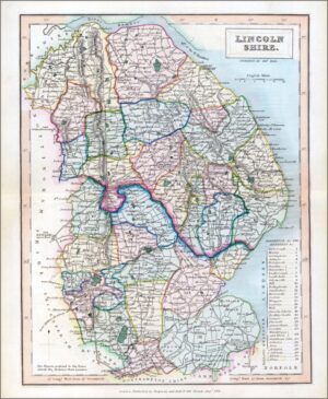 1831 Original Antique Map of the county of LINCOLNSHIRE by Chapman Hall