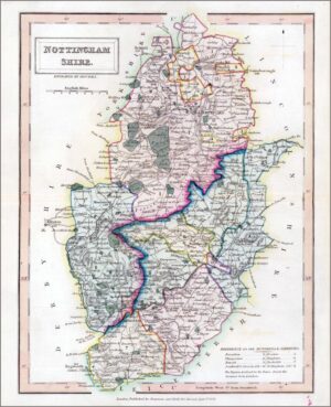 1831 Original Antique Map of the county of NOTTINGHAMSHIRE by Chapman Hall