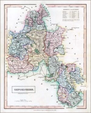 1831 Original Antique Map of the county of OXFORDSHIRE by Chapman Hall