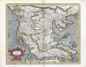 1613 Mercator Hondius Map MACEDO NIA EPIRUS ET ACHAIA Greece Macedonia (LM13)
