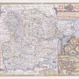 1676 Antique Map ESSEX Colchester by John Speed Bassett Chiswell