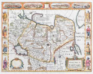 1676 Outstanding Antique Map TARTARY Caspian CHINA John Speed Bassett & Chiswell