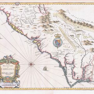 1676 RARE Map NEW DESCRIPTION OF CAROLINA USA by John Speed & Bassett Chiswell