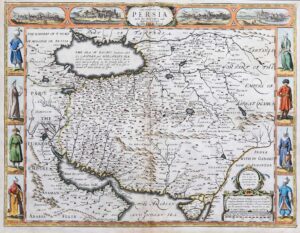 1676 "THE KINGDOME OF PERSIA with the cheef Citties and Habites" JOHN SPEED MAP