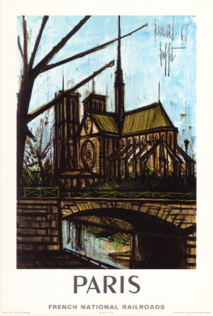 1967 Original Vintage Travel Poster French Railways PARIS Notre Dame Buffet
