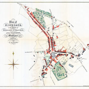 1842 Antique Map PLAN OF HIGHGATE PARISHES HORNSEY ST PANCRAS ISLINGTON