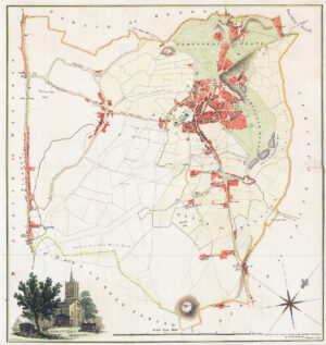 1814 Original Antique Georgian Map of HAMPSTEAD London by J & W NEWTON