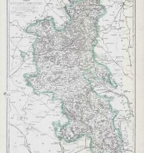 1863 Large Antique Map BUCKINGHAMSHIRE by Edward Weller (DA78)