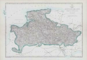 1863 Map DEVONSHIRE North Division Bideford Tiverton Ilfracombe by Weller (DA83)