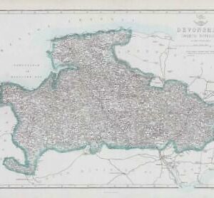 1863 Map DEVONSHIRE North Division Bideford Tiverton Ilfracombe by Weller (DA83)