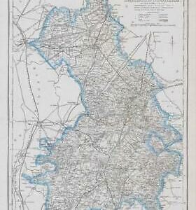 1863 Large Antique Map CAMBRIDGESHIRE by Edward Weller (DA79)