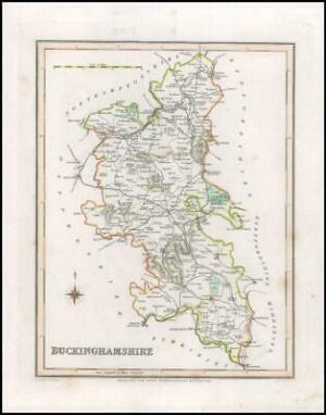1840 Original Antique Map of BUCKINGHAMSHIRE by Lewis (LSM68)