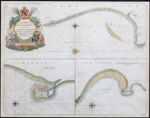 1689 SEA CHART Map BURLINGTON BAY Scarborough Hartlepool Greenville Collins (b)