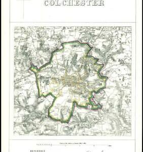 1868 Essex Boundary Commission Ordnance MAP PLAN of COLCHESTER (BC43)