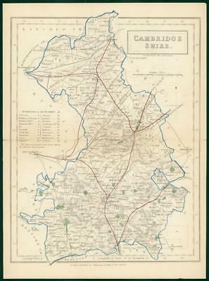 c1820 - Antique Map CAMBRIDGESHIRE Chapman Hall outline hand colour (CP27-M)
