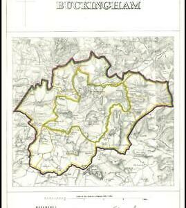 1868 Buckinghamshire Boundary Commission Ordnance MAP PLAN of BUCKINGHAM (BC25)