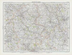 c1885 Map ENGLAND - SECTION XII DERBY Stafford Shropshire Bartholomew (RA30)
