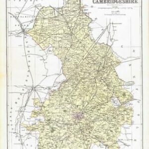 1885 Large Map of the County of CAMBRIDGESHIRE by Weller (PCM4)