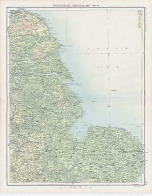 c1885 Map OROGRAPHICAL FEATURES E ENGLAND Cambridge Lincoln Bartholomew (RA10)