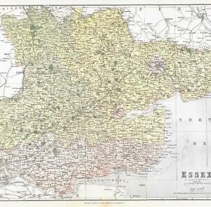 1885 Large Map of the County of ESSEX by Weller (PCM11)