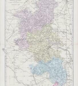 1883 Large Map of BUCKINGHAMSHIRE Ordnance Survey by Bacon (BO3)