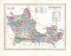 1860 - Original antique colour map of Berkshire by Joshua Archer (3)