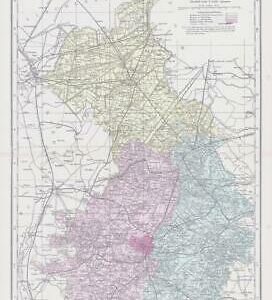 1883 Large Map of CAMBRIDGESHIRE Ordnance Survey by Bacon (BO4)