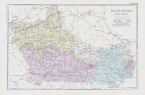 1883 Large Map of BERKSHIRE Ordnance Survey by Bacon (BO2)
