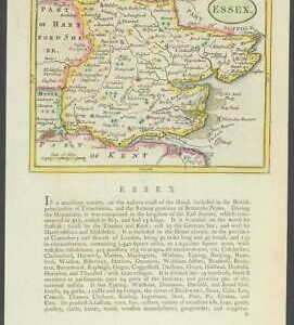 c1787 Original Antique Map of ESSEX by J Seller hand coloured (003)