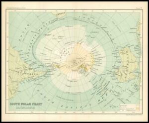 c1912 Map of the SOUTH POLE POLAR Chart Regions (BS7)
