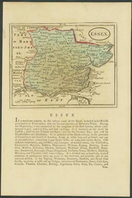 c1787 Original Antique map by J SELLER "ESSEX" with original hand colour (004)