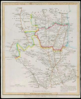 1806 Antique Road Map - YORKSHIRE DURHAM NORTHUMBERLAND Laurie & Whittle