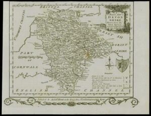 c1794 - Original Antique Map of DEVONSHIRE by Condor/Hogg (DLM11)