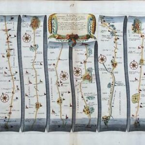 1675 Road Map LONDON to KINGS LYNN Cambridge Ely Norfolk Downham by OGILBY