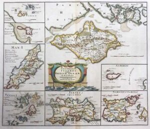 1695 Antique Map of CHANNEL SMALLER ISLANDS Robert Morden 1st Issue COLOUR