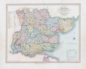 1833 Large Engraved Map of ESSEX William by Ebden Duncan Original Colour (DUK2)