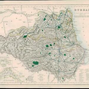 1842 - Original Antique Map of DURHAM by Fisher (24)