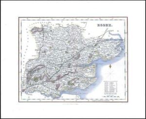 1836 - Original Antique Map of ESSEX  Fullerton (FCM30)