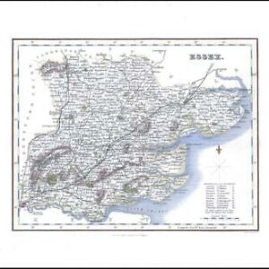 1836 - Original Antique Map of ESSEX  Fullerton (FCM30)