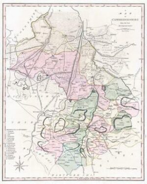 1800-10 Large Engraved Map of CAMBRIDGESHIRE John Cary Original Colour (CL3)