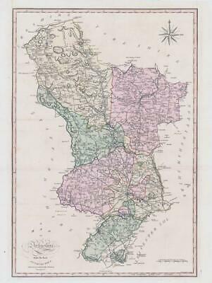 1800-10 Large Engraved Map of DERBYSHIRE by John Cary with Original Colour (CL7)