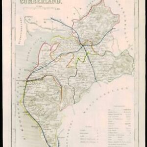 1855 - Original antique map of "CUMBERLAND" by JOSHUA ARCHER (11)