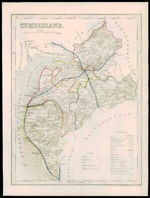 1855 - Original antique map of "CUMBERLAND" by JOSHUA ARCHER (11)