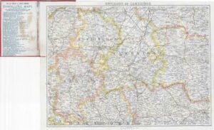 c1910 Folding map ENVIRONS OF CAMBRIDGE FOR TOURISTS by Bartholomew