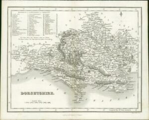 1836 - Original Antique Map of DORSETSHIRE  by Fullerton (10)