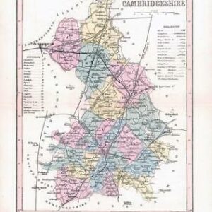 1860 - Original antique colour map of "CAMBRIDGESHIRE" Joshua Archer (8)