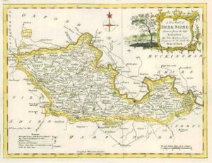 1764 Original Antique Map - BERKSHIRE by Thomas KITCHIN Hand coloured (02)